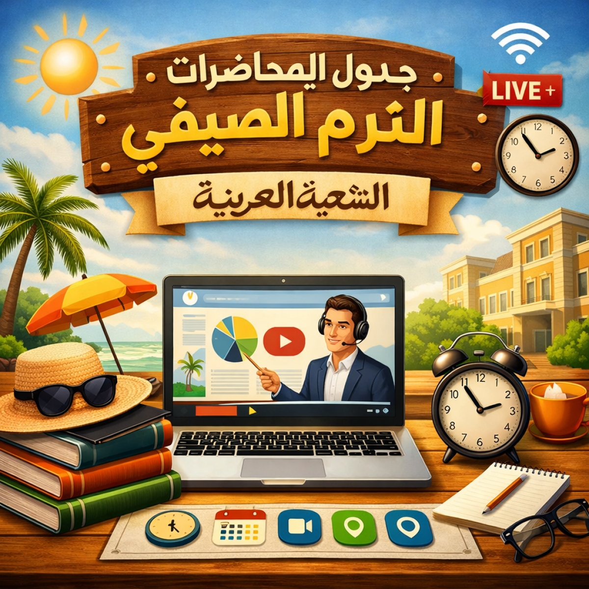 إعلان جدول محاضرات الترم الصيفي للشعبة العربية