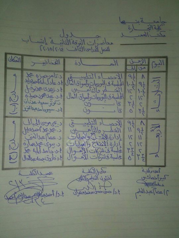 هام لطلاب الفرقة الثانية