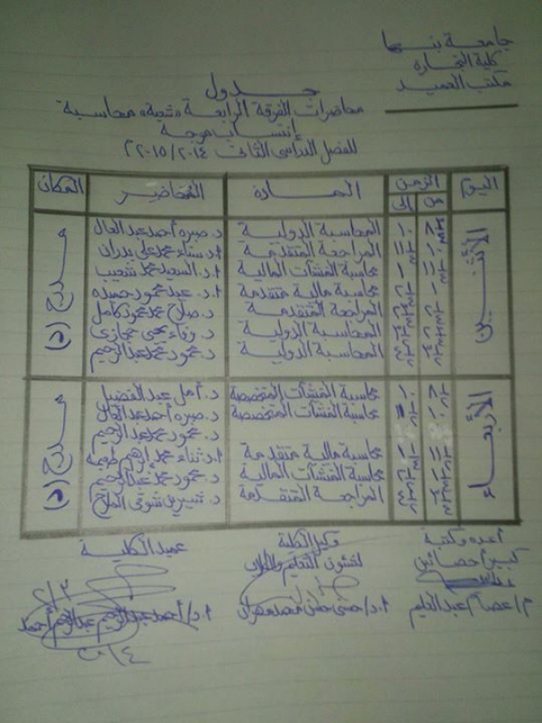 هام لطلاب الفرقة الرابعة