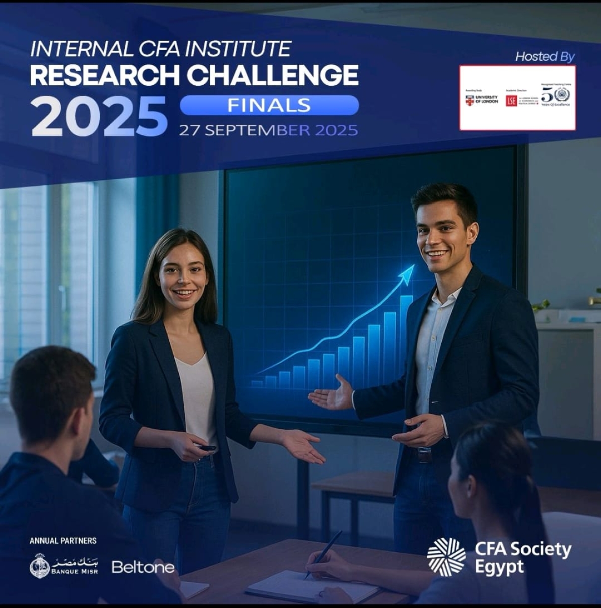 طلاب كلية التجارة جامعة بنها يشاركون في مسابقة CFA